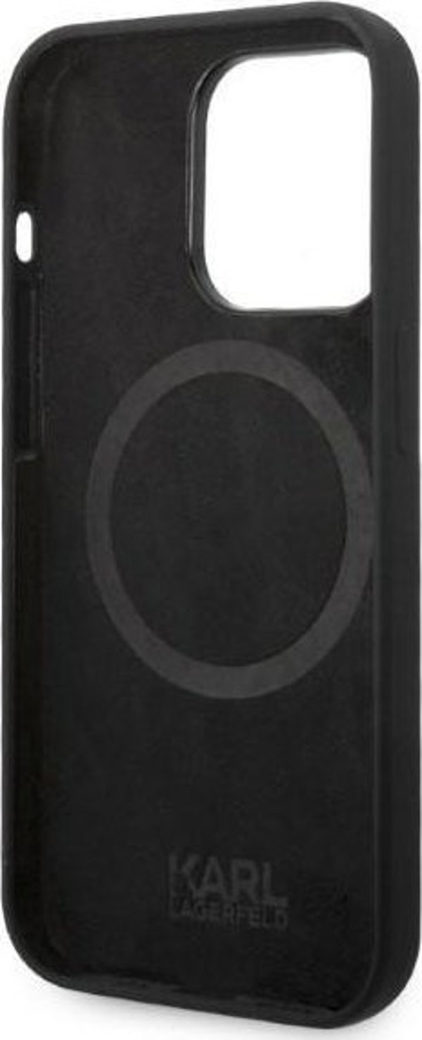 Karl Lagerfeld Karl Lagerfeld KLHMP14LSSKCK iPhone 14 Pro 6,1" σκληρή θήκη μαύρη Liquid Silicone Karl & Choupette Magsafe NoSize