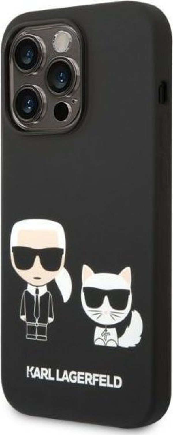 Σκληρή θήκη Karl Lagerfeld Etui Karl Lagerfeld KLHMP14XSSKCK Apple iPhone 14 Pro Max μαύρη Liquid Silicone Karl & Choupette Magsafe