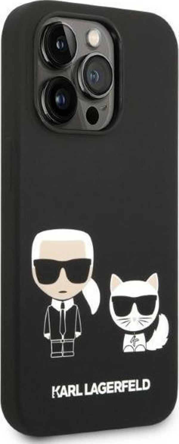 Σκληρή θήκη Karl Lagerfeld Etui Karl Lagerfeld KLHMP14XSSKCK Apple iPhone 14 Pro Max μαύρη Liquid Silicone Karl & Choupette Magsafe