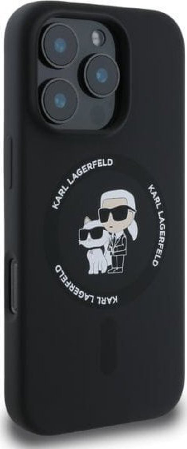 Karl Lagerfeld Karl Lagerfeld KLHMP16LSCMKCRHK iPhone 16 Pro 6.3" czarny/black hardcase Silicone KC Heads Ring MagSafe