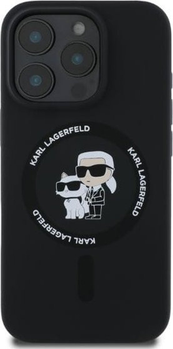 Karl Lagerfeld Karl Lagerfeld KLHMP16LSCMKCRHK iPhone 16 Pro 6.3" czarny/black hardcase Silicone KC Heads Ring MagSafe
