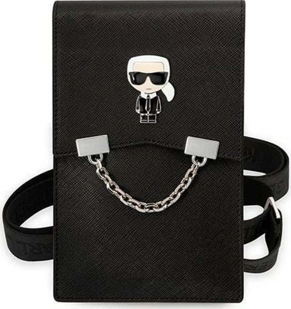 Karl Lagerfeld Karl Lagerfeld Ikonik Karl Chain Wallet Phone Bag - Torba na smartfona i akcesoria (czarny)