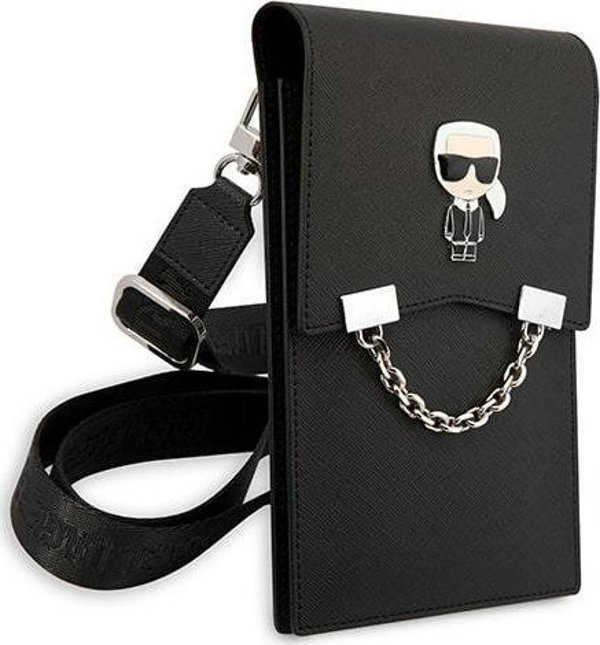 Karl Lagerfeld Karl Lagerfeld Ikonik Karl Chain Wallet Phone Bag - Torba na smartfona i akcesoria (czarny)