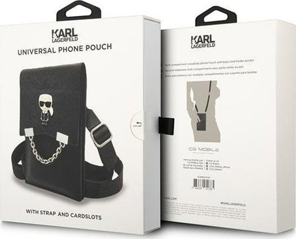 Karl Lagerfeld Karl Lagerfeld Ikonik Karl Chain Wallet Phone Bag - Torba na smartfona i akcesoria (czarny)