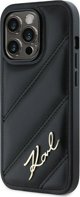 Karl Lagerfeld Karl Lagerfeld KLHCP13LPQDSMGK iPhone 13 Pro / 13 6.1" μαύρη σκληρή θήκη Διαγώνιο Καπιτονέ Script