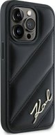 Karl Lagerfeld Karl Lagerfeld KLHCP13LPQDSMGK iPhone 13 Pro / 13 6.1" μαύρη σκληρή θήκη Διαγώνιο Καπιτονέ Script