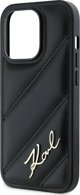 Karl Lagerfeld Karl Lagerfeld KLHCP13LPQDSMGK iPhone 13 Pro / 13 6.1" μαύρη σκληρή θήκη Διαγώνιο Καπιτονέ Script