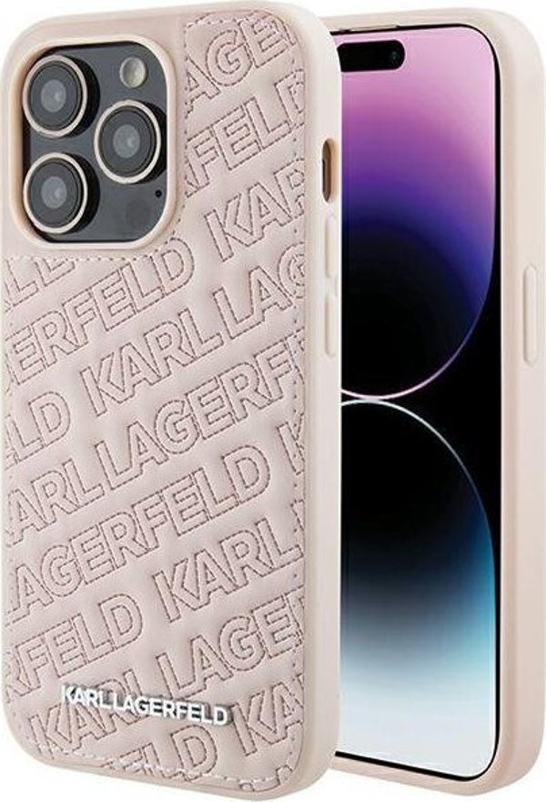 Σκληρή θήκη Karl Lagerfeld Karl Lagerfeld KLHCP15XPQKPMP iPhone 15 Pro Max 6.7" ροζ Quilted K Pattern