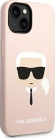 Σκληρή θήκη Karl Lagerfeld KLHMP14SSLKHLP Apple iPhone 14 ροζ σιλικόνης Karl`s Head Magsafe