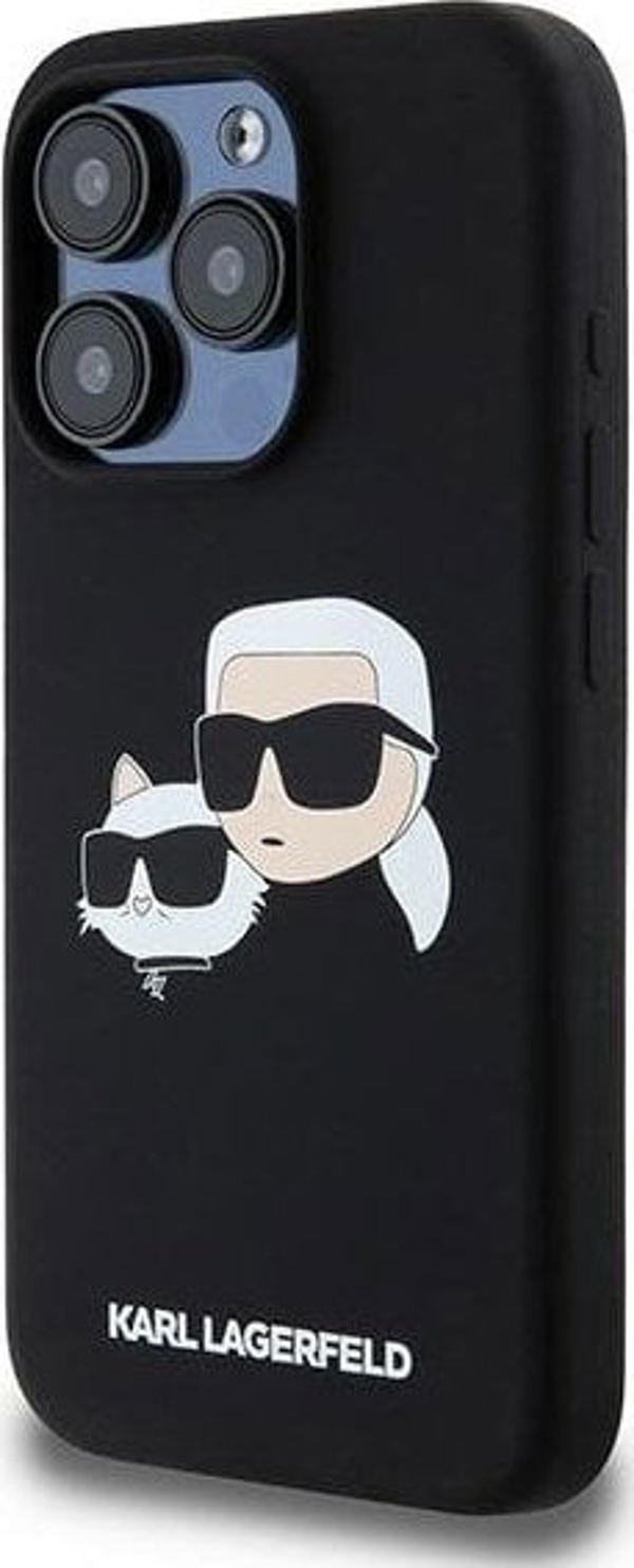 Σκληρή θήκη Karl Lagerfeld KLHMP15XSKCHPPLK iPhone 15 Pro Max 6.7" μαύρο/μαύρο σιλικόνης Karl & Choupette MagSafe