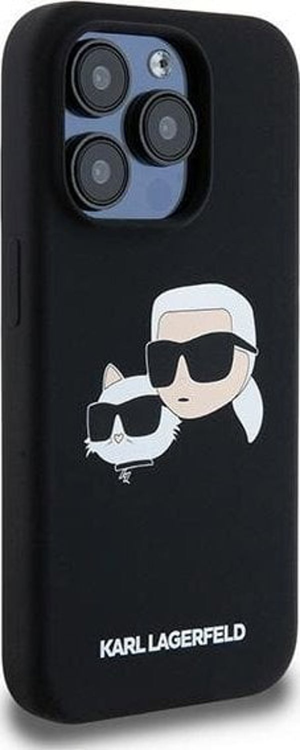 Σκληρή θήκη Karl Lagerfeld KLHMP15XSKCHPPLK iPhone 15 Pro Max 6.7" μαύρο/μαύρο σιλικόνης Karl & Choupette MagSafe