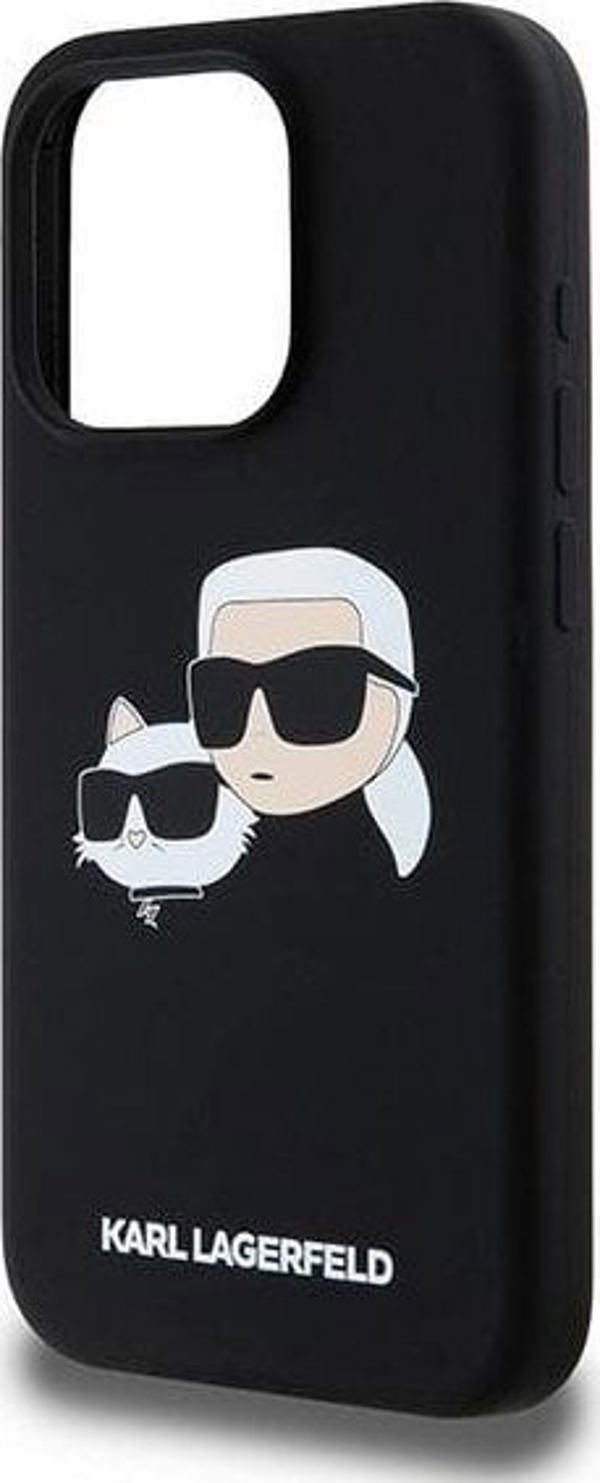 Σκληρή θήκη Karl Lagerfeld KLHMP15XSKCHPPLK iPhone 15 Pro Max 6.7" μαύρο/μαύρο σιλικόνης Karl & Choupette MagSafe
