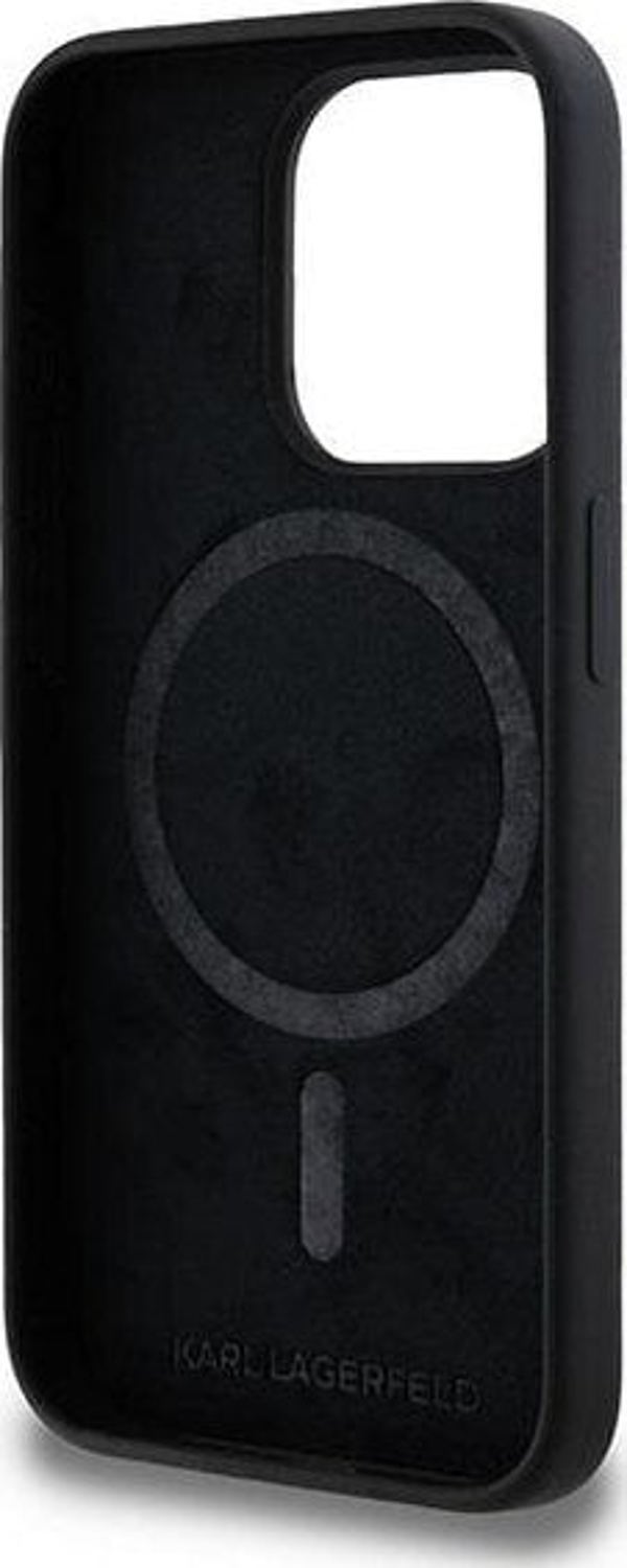 Σκληρή θήκη Karl Lagerfeld KLHMP15XSKCHPPLK iPhone 15 Pro Max 6.7" μαύρο/μαύρο σιλικόνης Karl & Choupette MagSafe