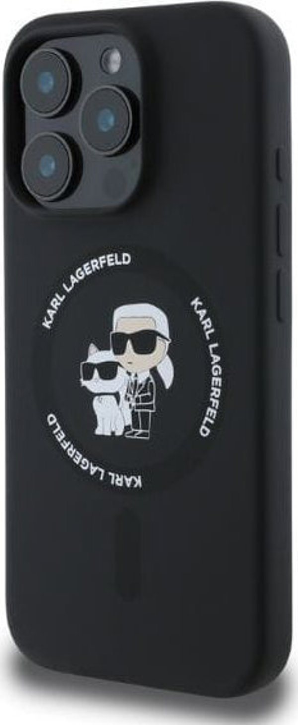 Karl Lagerfeld Karl Lagerfeld KLHMP16XSCMKCRHK iPhone 16 Pro Max 6.9" czarny/black hardcase Silicone KC Heads Ring MagSafe