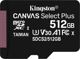 Κάρτα Kingston Canvas Select Plus MicroSD 512 GB Class 10 UHS-I/U3 A1 V30 (SDCS2/512GBSP)