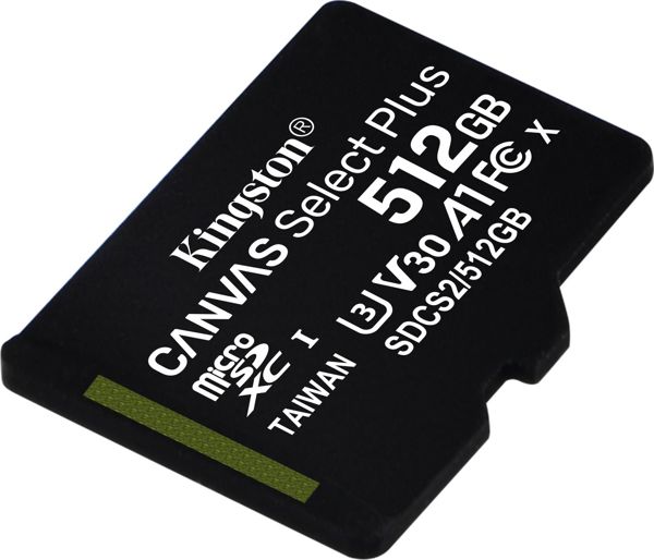 Κάρτα Kingston Canvas Select Plus MicroSD 512 GB Class 10 UHS-I/U3 A1 V30 (SDCS2/512GBSP)