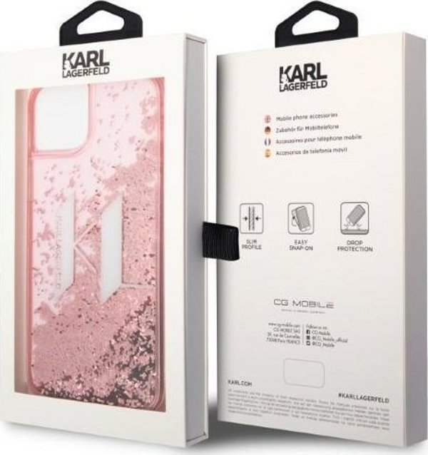 Karl Lagerfeld Karl Lagerfeld KLHCP14MLBKLCP Θήκη για iPhone 14 Plus 6,7" Ροζ/Πink Hardcase Liquid Glitter Big KL NoSize