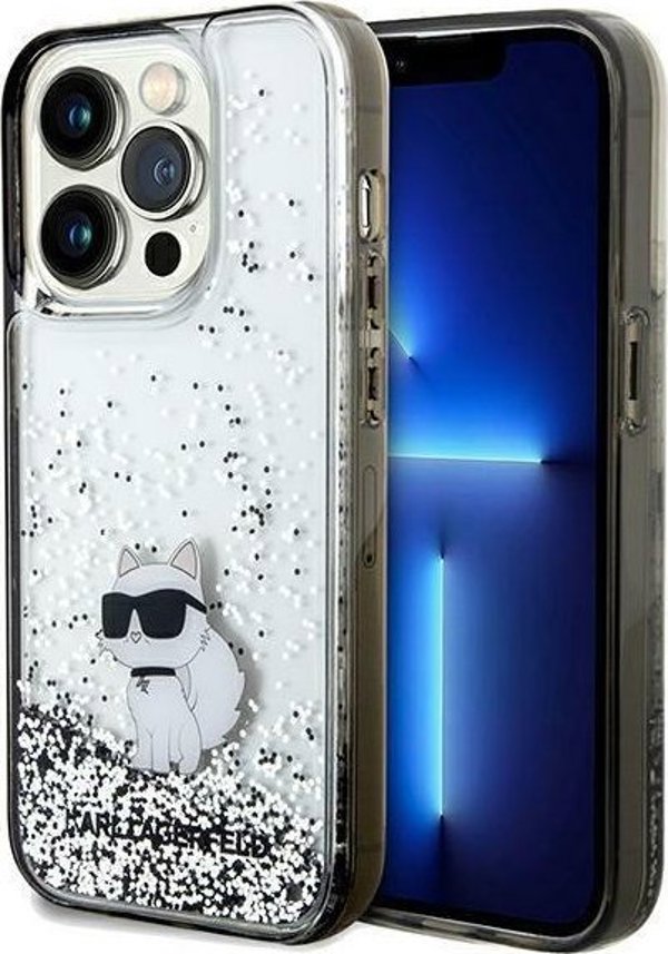 Διαφανής σκληρή θήκη Karl Lagerfeld KLHCP14LLKCNSK iPhone 14 Pro 6.1" Liquid Glitter Choupette