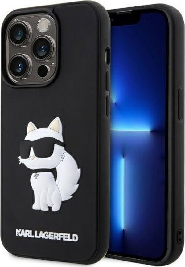 Σκληρή θήκη Karl Lagerfeld KLHCP14X3DRKHNK Apple iPhone 14 Pro Max μαύρη Rubber Choupette 3D