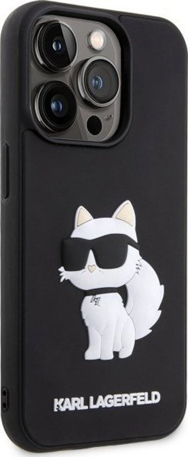 Σκληρή θήκη Karl Lagerfeld KLHCP14X3DRKHNK Apple iPhone 14 Pro Max μαύρη Rubber Choupette 3D