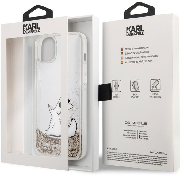 Karl Lagerfeld Hard Cover Choupette Eat Transparent, for iPhone 14 Plus, KLHCP14MGCFD