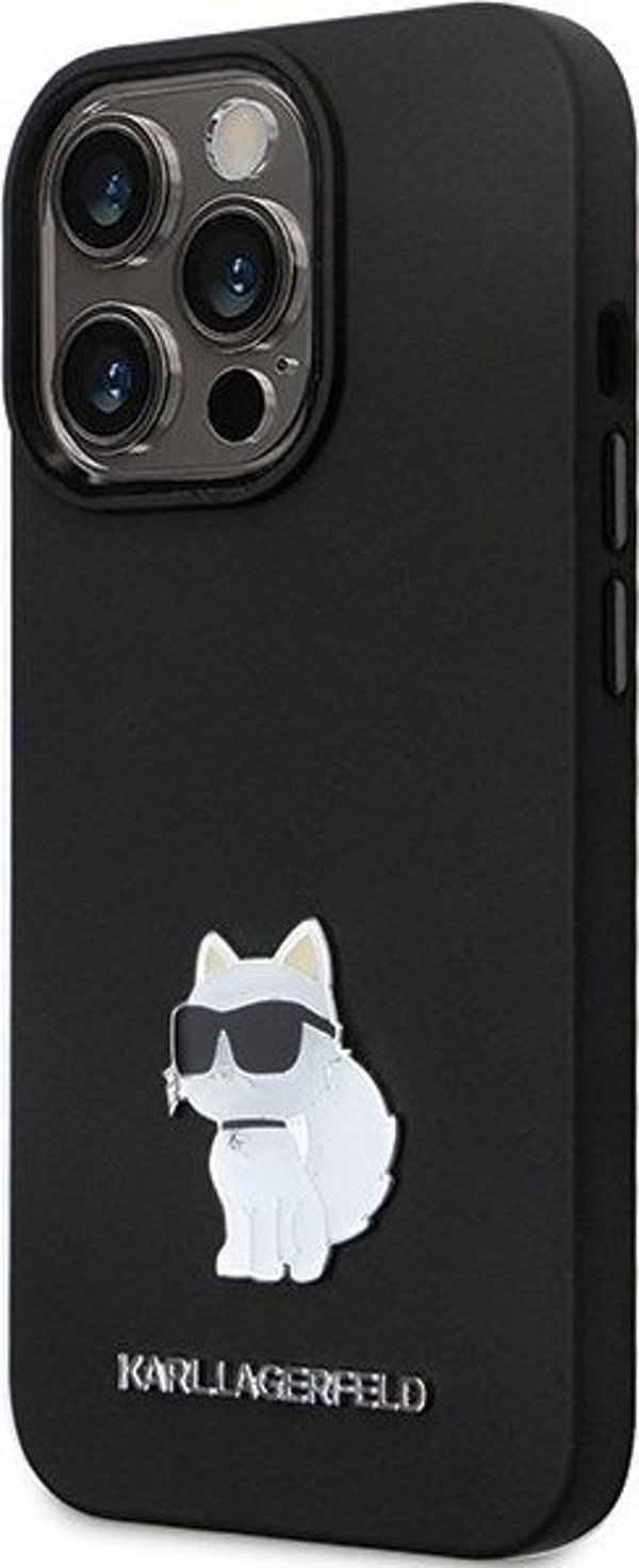 Σκληρή θήκη Karl Lagerfeld Karl Lagerfeld KLHCP13LSMHCNPK iPhone 13 Pro / 13 6.1" μαύρη σιλικόνης C Metal Pin