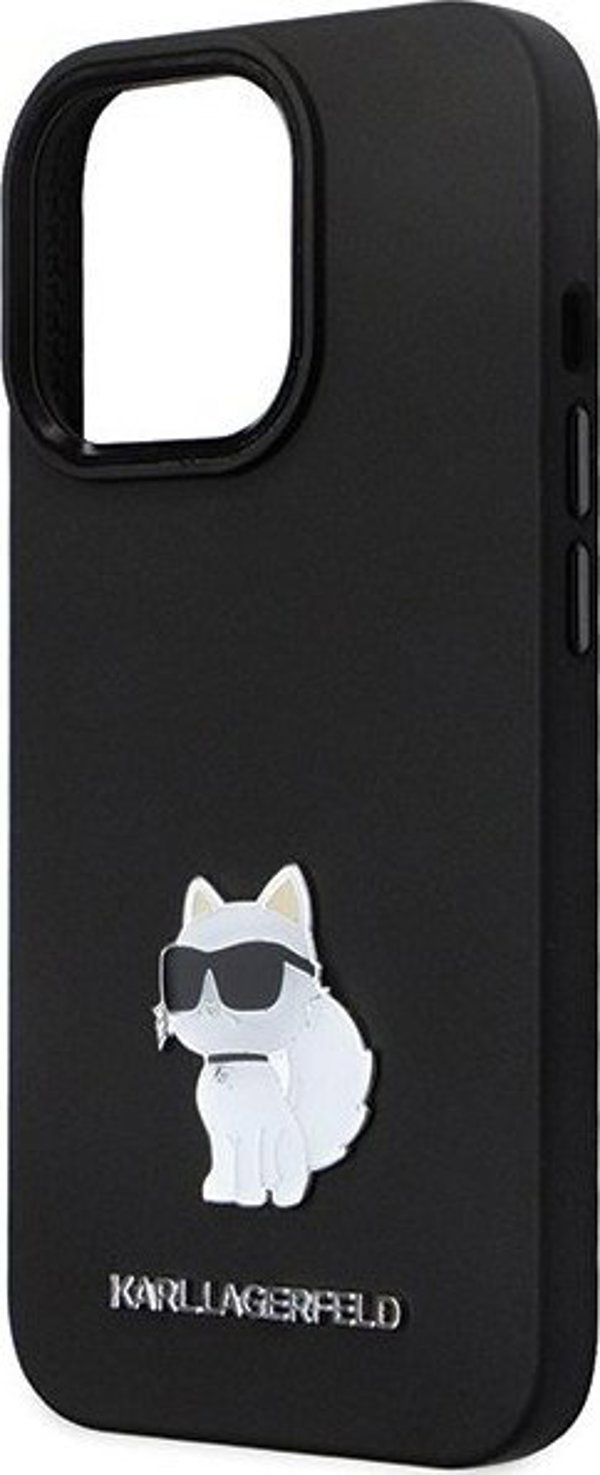 Σκληρή θήκη Karl Lagerfeld Karl Lagerfeld KLHCP13LSMHCNPK iPhone 13 Pro / 13 6.1" μαύρη σιλικόνης C Metal Pin