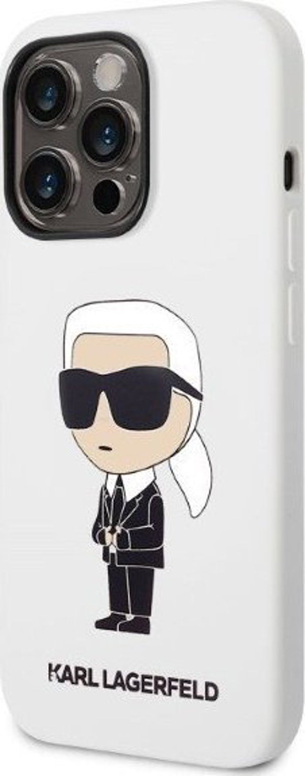 Θήκη Karl Lagerfeld KLHCP14XSNIKBCH Apple iPhone 14 Pro Max σκληρή θήκη λευκή Σιλικόνη Ikonik