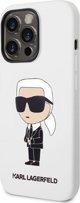 Θήκη Karl Lagerfeld KLHCP14XSNIKBCH Apple iPhone 14 Pro Max σκληρή θήκη λευκή Σιλικόνη Ikonik