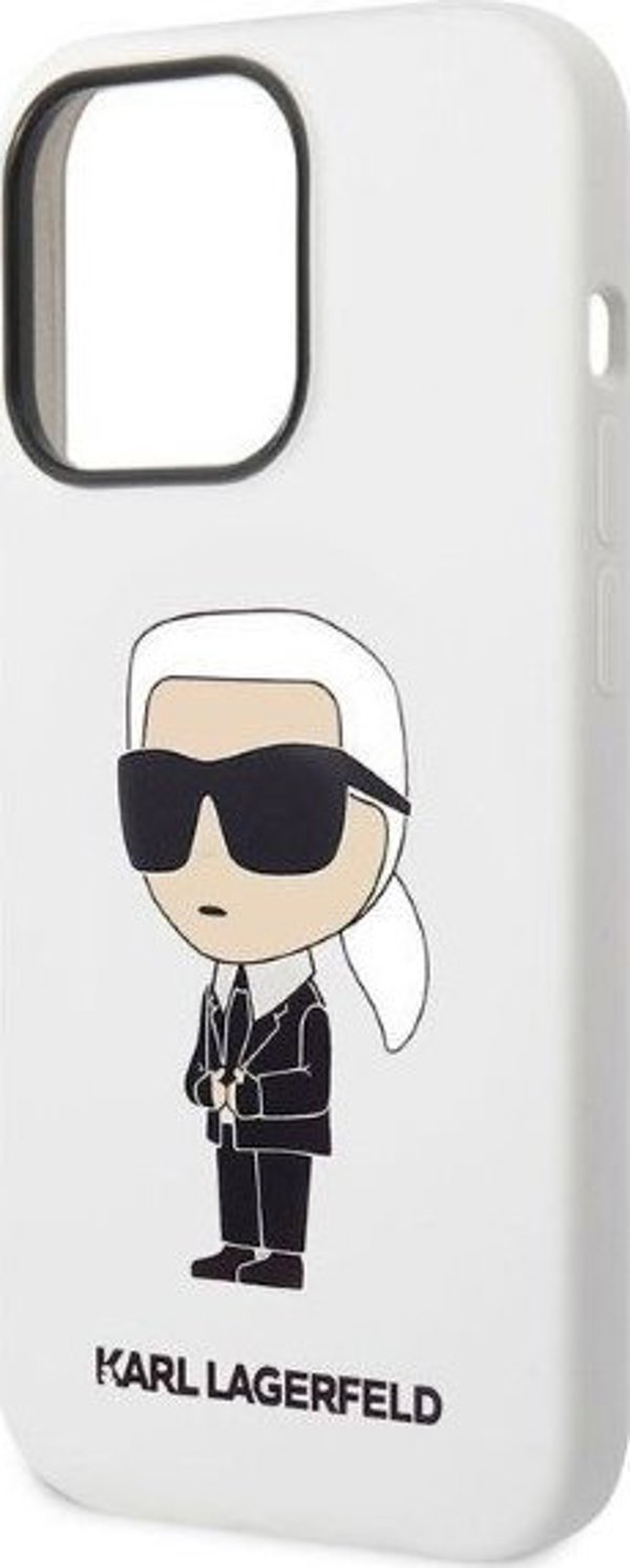 Θήκη Karl Lagerfeld KLHCP14XSNIKBCH Apple iPhone 14 Pro Max σκληρή θήκη λευκή Σιλικόνη Ikonik