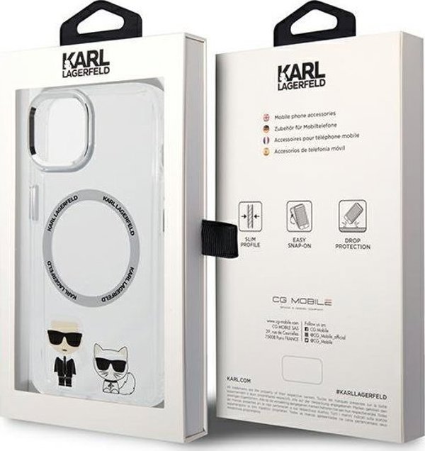 Karl Lagerfeld Karl Lagerfeld KLHMP14MHKCT iPhone 14 Plus 6,7" σκληρή θήκη διαφανής Karl & Choupette Aluminium Magsafe NoSize