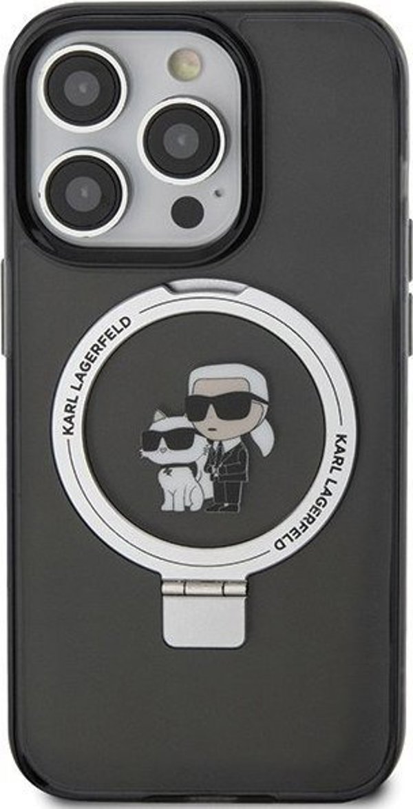Karl Lagerfeld Karl Lagerfeld KLHMP13LHMRSKCK iPhone 13 Pro 6.1" μαύρη/μαύρο σκληρή θήκη Ring Stand Karl&Choupettte MagSafe