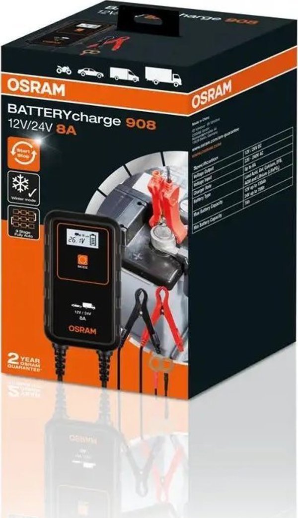 Φορτιστής Μπαταρίας Karcher OSRAM 908 8A