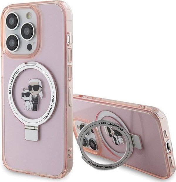 Karl Lagerfeld Karl Lagerfeld KLHMP15XHMRSKCP iPhone 15 Pro Max 6.7" ροζ/hardcase Ring Stand Karl&Choupettte MagSafe