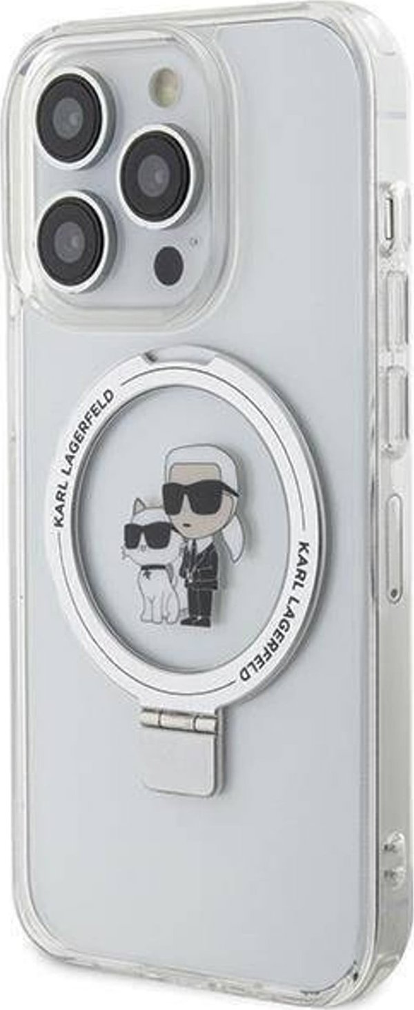 Karl Lagerfeld Karl Lagerfeld KLHMP13LHMRSKCH iPhone 13 Pro / 13 6.1" λευκή/λευκό σκληρή θήκη Ring Stand Karl&Choupettte MagSafe