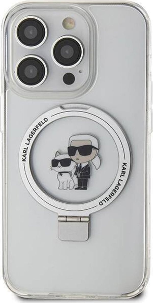 Karl Lagerfeld Karl Lagerfeld KLHMP13LHMRSKCH iPhone 13 Pro / 13 6.1" λευκή/λευκό σκληρή θήκη Ring Stand Karl&Choupettte MagSafe
