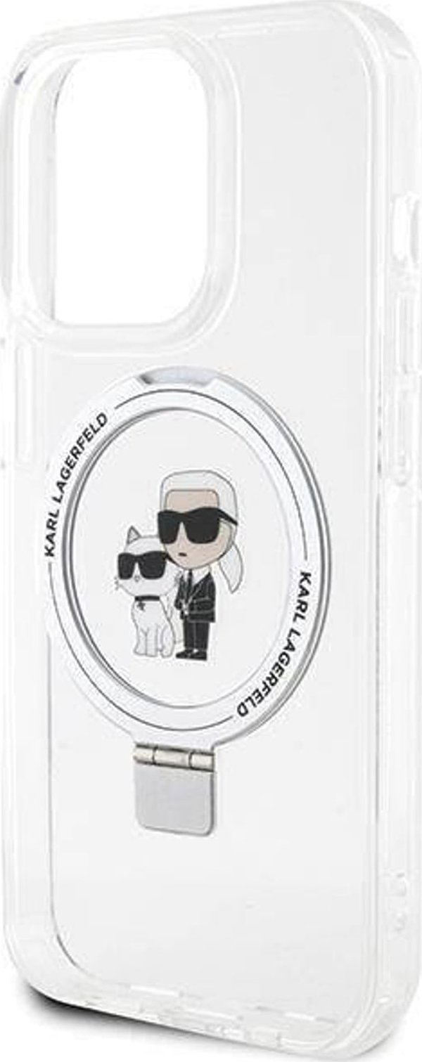 Karl Lagerfeld Karl Lagerfeld KLHMP13LHMRSKCH iPhone 13 Pro / 13 6.1" λευκή/λευκό σκληρή θήκη Ring Stand Karl&Choupettte MagSafe