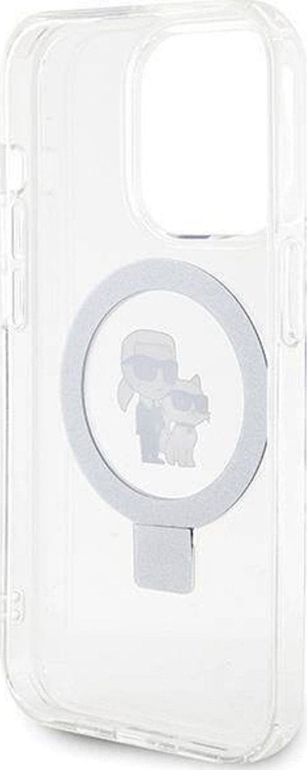 Karl Lagerfeld Karl Lagerfeld KLHMP13LHMRSKCH iPhone 13 Pro / 13 6.1" λευκή/λευκό σκληρή θήκη Ring Stand Karl&Choupettte MagSafe