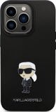 Θήκη Karl Lagerfeld KLHCP13LSMHKNPK iPhone 13 Pro / 13 6.1" μαύρη Σιλικόνη Ikonik Metal Pin