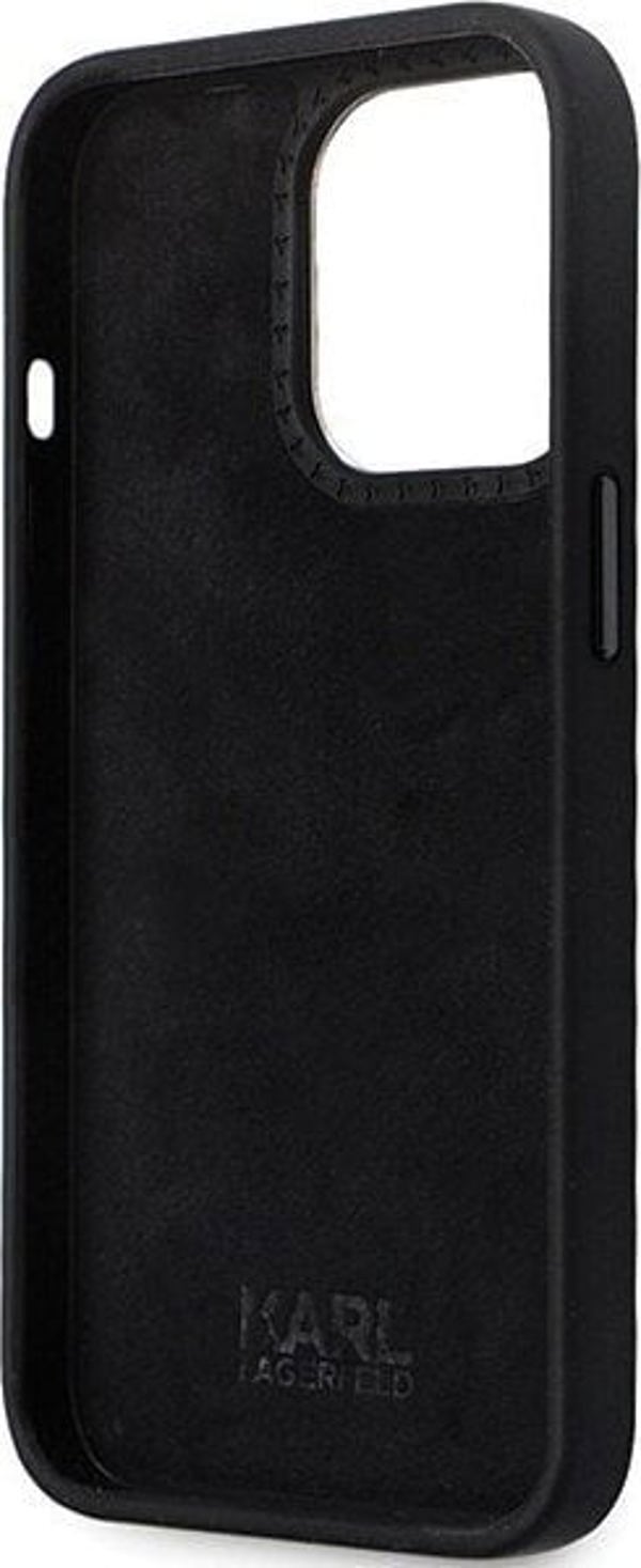 Θήκη Karl Lagerfeld KLHCP13LSMHKNPK iPhone 13 Pro / 13 6.1" μαύρη Σιλικόνη Ikonik Metal Pin