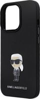 Κάλυμμα Karl Lagerfeld KLHCP14XSMHKNPK iPhone 14 Pro Max 6.7" μαύρο/μαύρο Σιλικόνη Ikonik Metal Pin