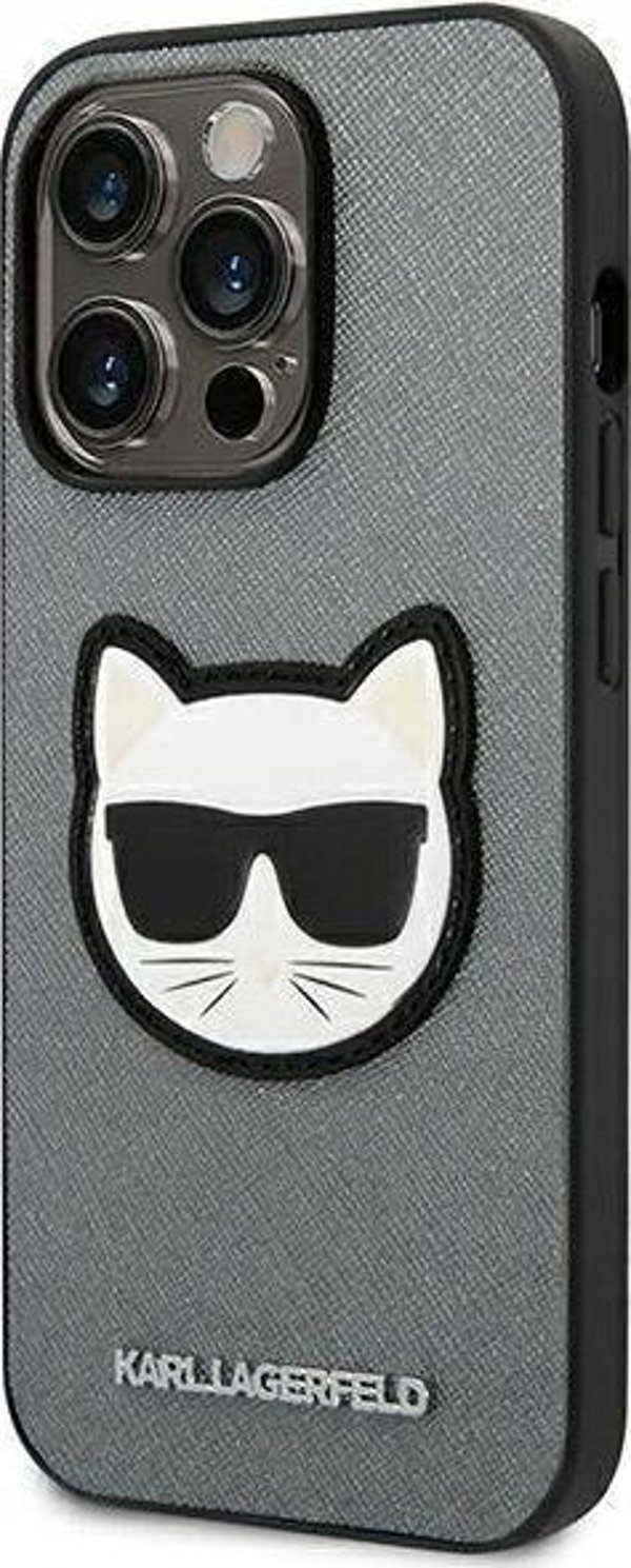 Karl Lagerfeld KARL LAGERFELD IPHONE 14 PRO CHOUPETTE HEAD PATCH KLHCP14LSAPCHG SILVER