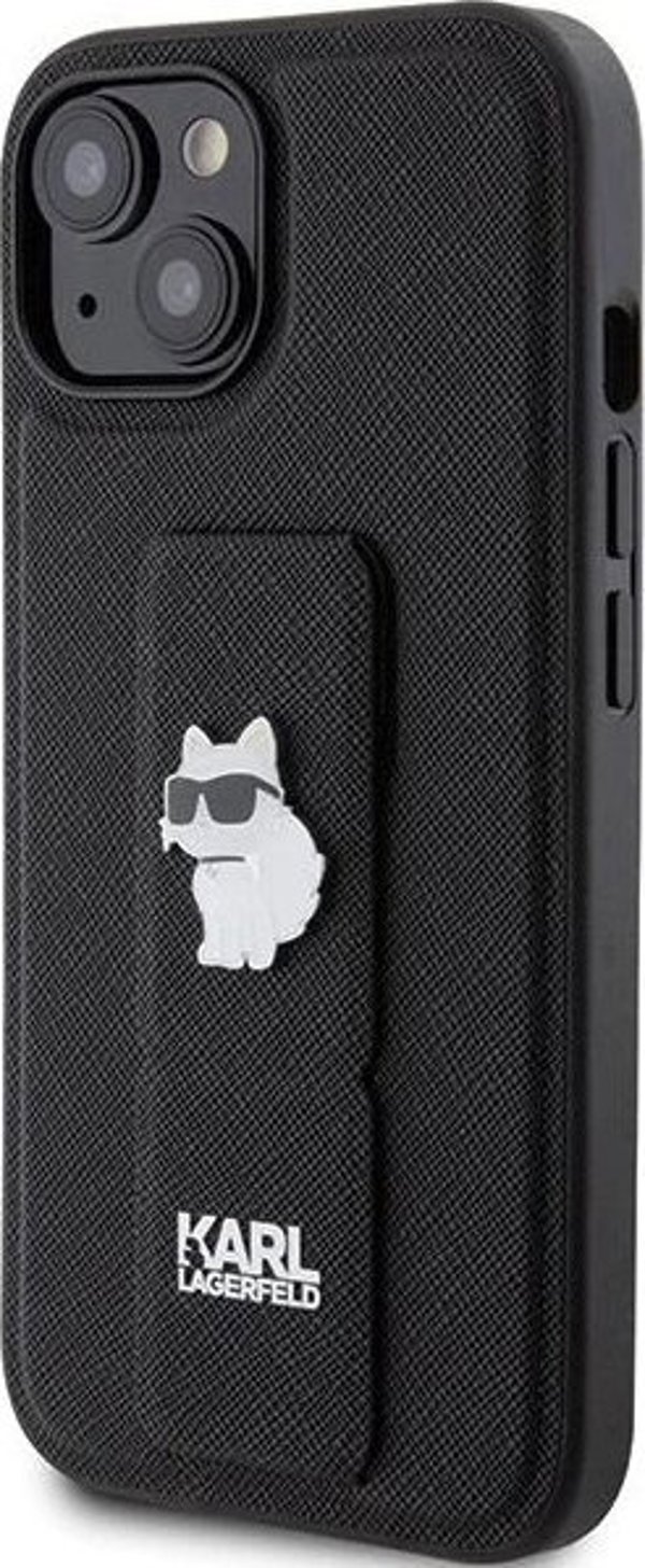 Karl Lagerfeld Karl Lagerfeld KLHCP15SGSACHPK iPhone 15 6.1" μαύρο/black σκληρή θήκη Gripstand Saffiano Choupette Pins