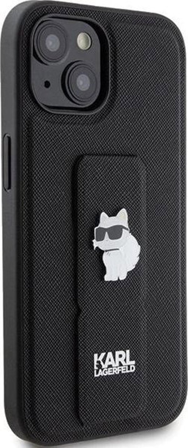 Karl Lagerfeld Karl Lagerfeld KLHCP15SGSACHPK iPhone 15 6.1" μαύρο/black σκληρή θήκη Gripstand Saffiano Choupette Pins