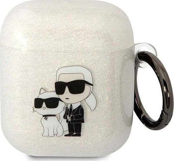 Διάφανη θήκη Airpods 1/2 Gliter Karl&Choupette