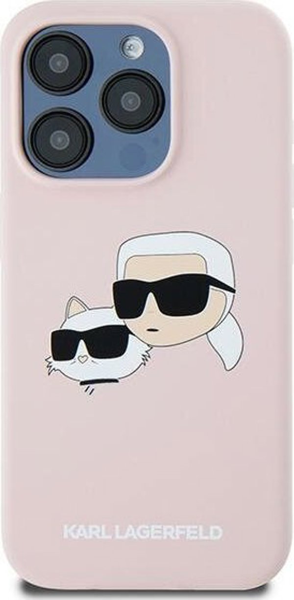 Σκληρή θήκη Karl Lagerfeld KLHMP15XSKCHPPLP iPhone 15 Pro Max 6.7" ροζ σιλικόνης Karl & Choupette MagSafe