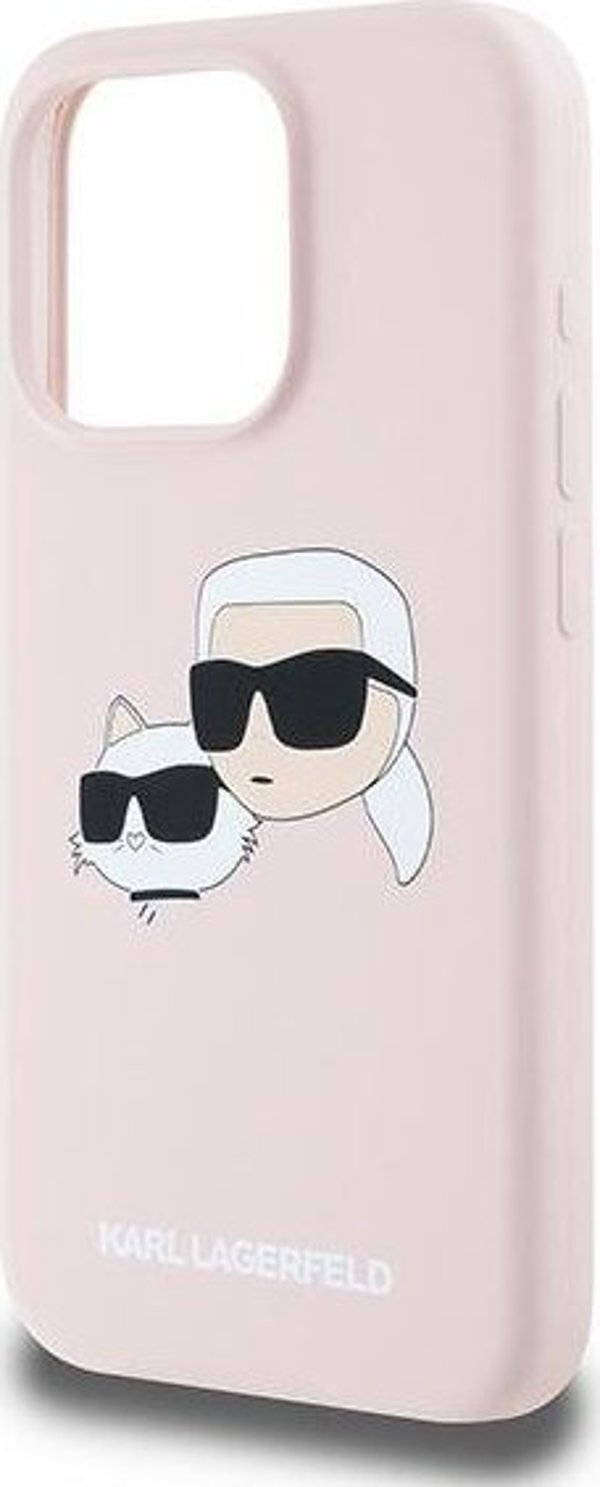Σκληρή θήκη Karl Lagerfeld KLHMP15XSKCHPPLP iPhone 15 Pro Max 6.7" ροζ σιλικόνης Karl & Choupette MagSafe