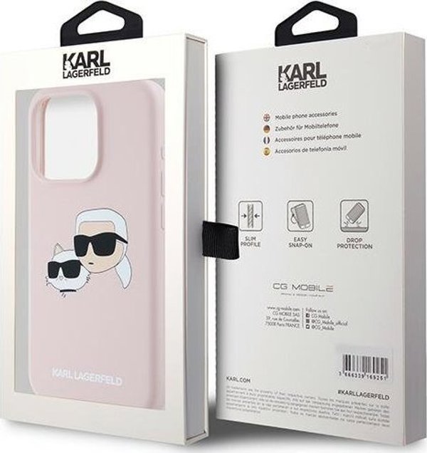 Σκληρή θήκη Karl Lagerfeld KLHMP15XSKCHPPLP iPhone 15 Pro Max 6.7" ροζ σιλικόνης Karl & Choupette MagSafe