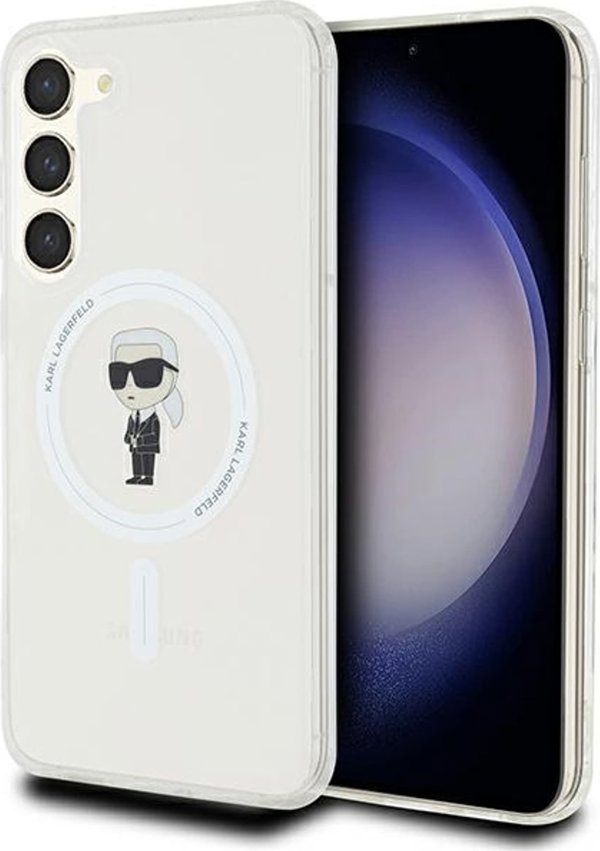 Σκληρή θήκη Karl Lagerfeld KLHMS23MHFCKNOT Samsung Galaxy S23+ Plus IML Ikonik MagSafe διαφανής