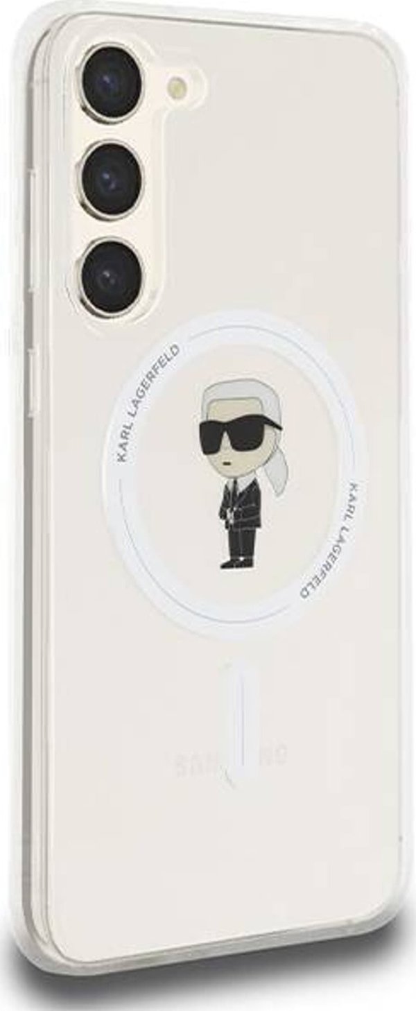 Σκληρή θήκη Karl Lagerfeld KLHMS23MHFCKNOT Samsung Galaxy S23+ Plus IML Ikonik MagSafe διαφανής